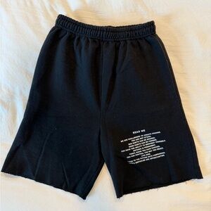 Boys Lie Black Athletic Shorts with White Text Graphic